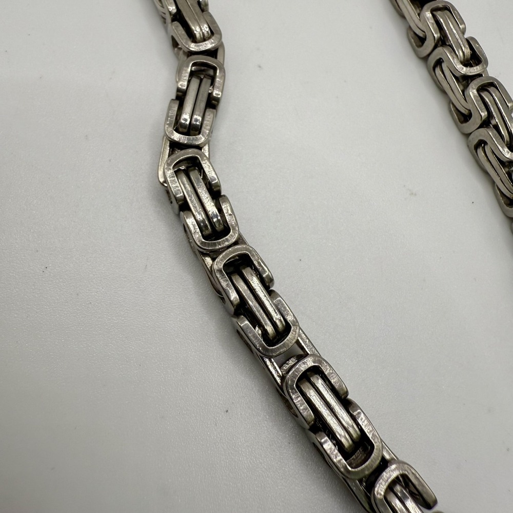 Viking Wolf Heads Mjolnir Thor Hammer Pendant Necklace Silver Tone Chain Mens‎ - Picture 4 of 6